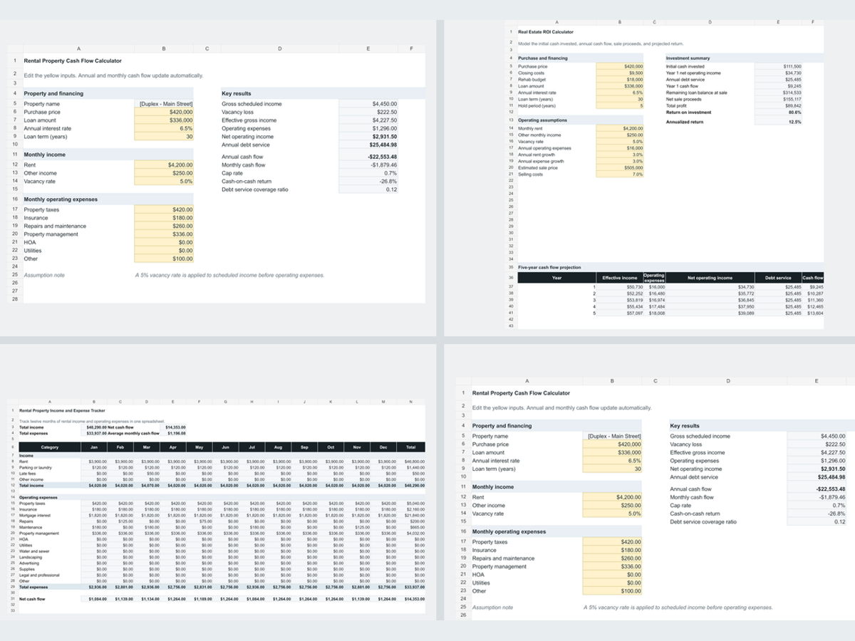 Real Estate Investor Spreadsheet Pack