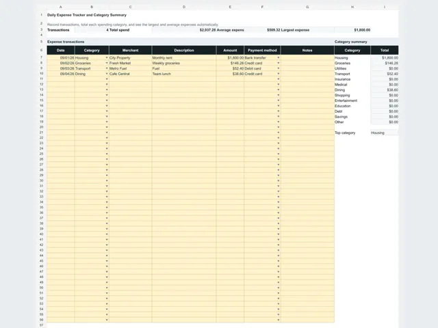 Daily Expense Tracker & Category Summary