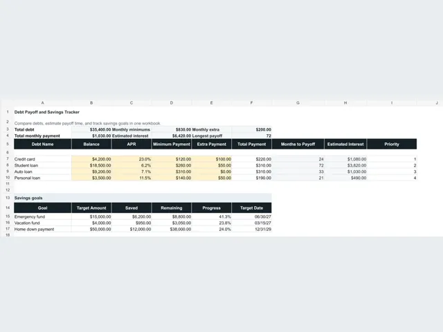 Debt Payoff & Savings Goal Tracker