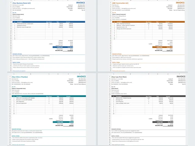 US Industry Invoice Templates - 15 Industry Bundle