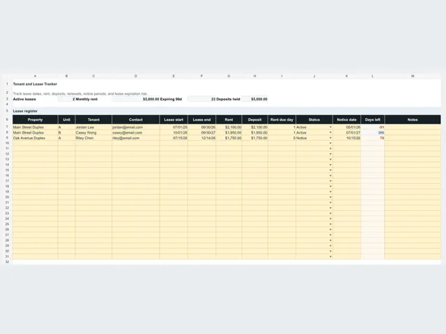 Tenant & Lease Tracker