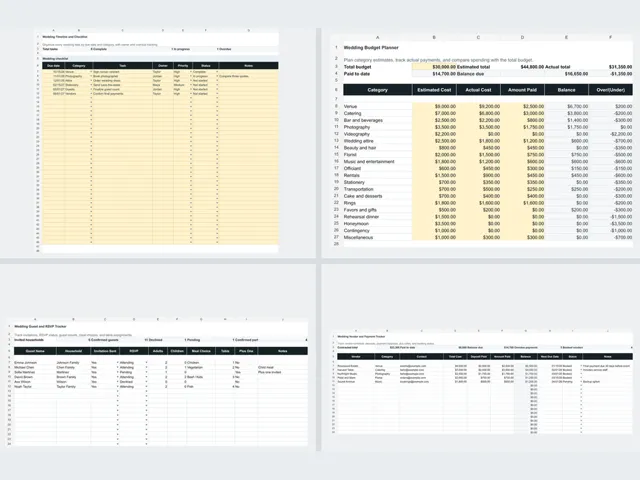 Wedding Timeline & Budget Pack